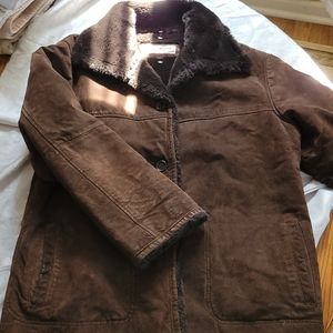 Jones New York Sport- Leather Coat Faux Fur